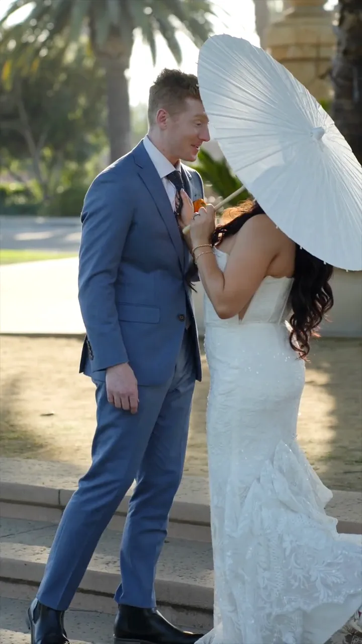 Tati and Wyatt together under a parasol